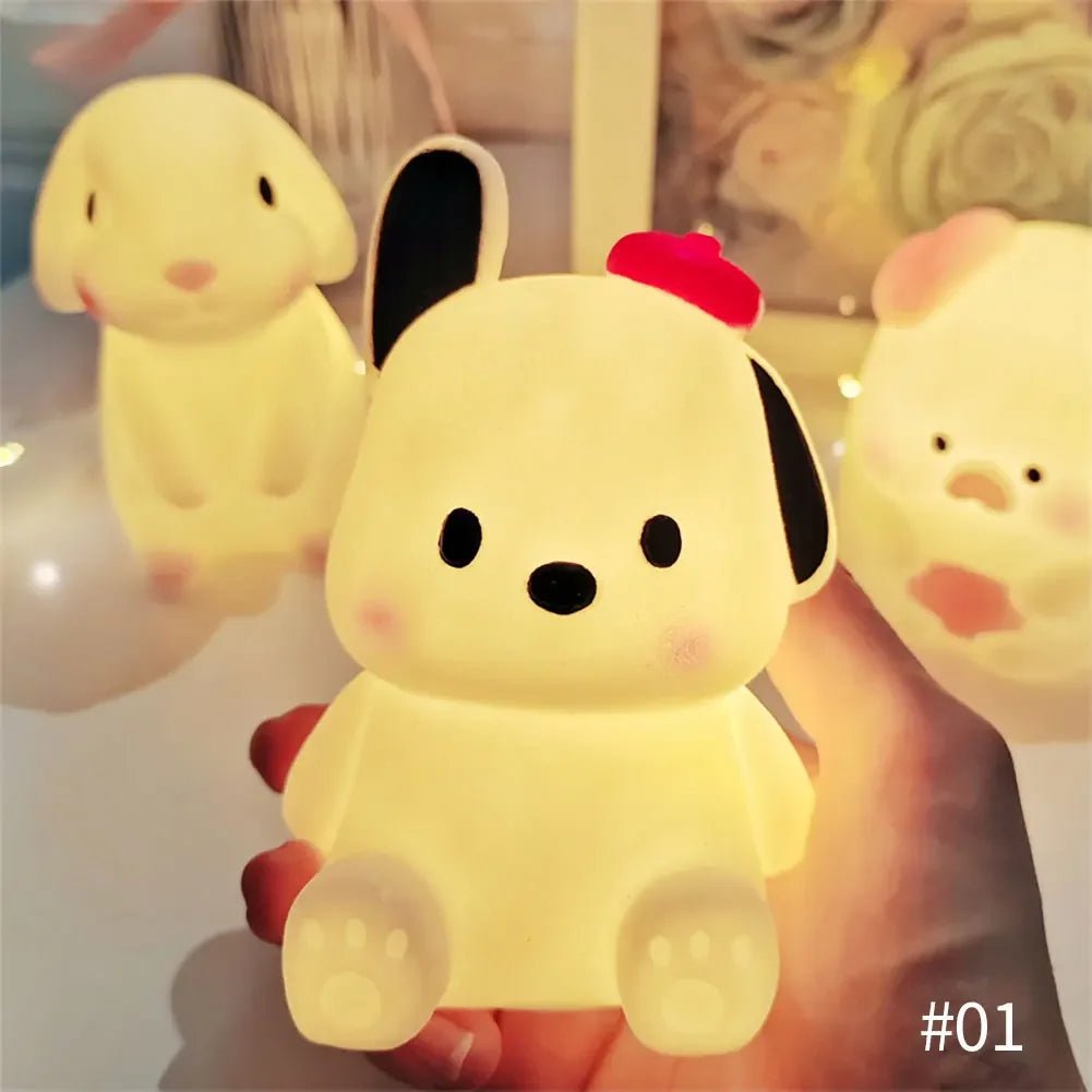 Creative Cartoon Animal LED Light for Kids, Soft Silicone Nightlight, Popular Bedroom Light, Rechargeable, Gift - BunnyGlow
