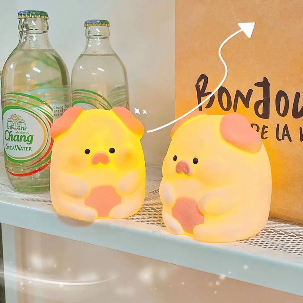 Creative Cartoon Animal LED Light for Kids, Soft Silicone Nightlight, Popular Bedroom Light, Rechargeable, Gift - BunnyGlow