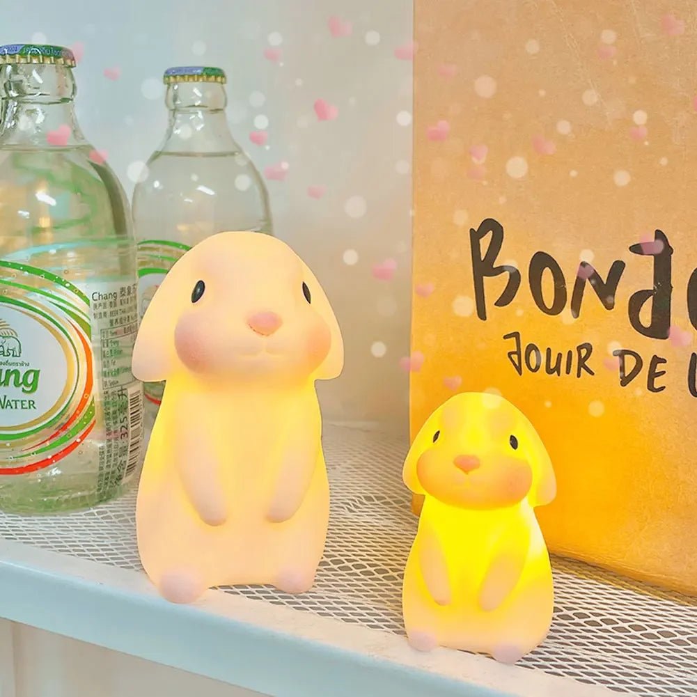 Creative Cartoon Animal LED Light for Kids, Soft Silicone Nightlight, Popular Bedroom Light, Rechargeable, Gift - BunnyGlow