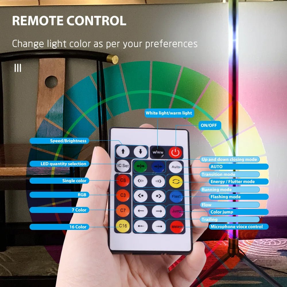 LED Floor Lamp Living Room RGB+WW+CW for Room Decor USB Power Supply Nordic Houses Decoration Long Ground Floor Lights - BunnyGlow