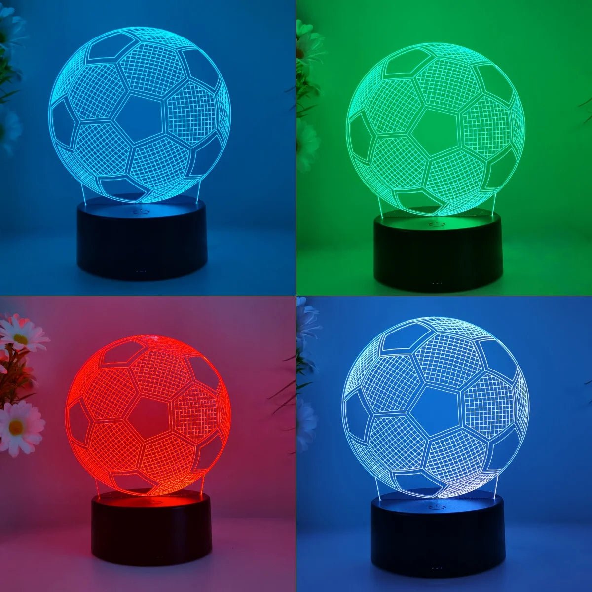 1 football 3D night light, Father's Day, holiday gift table light for family, atmosphere light, companion sleep light. - BunnyGlow