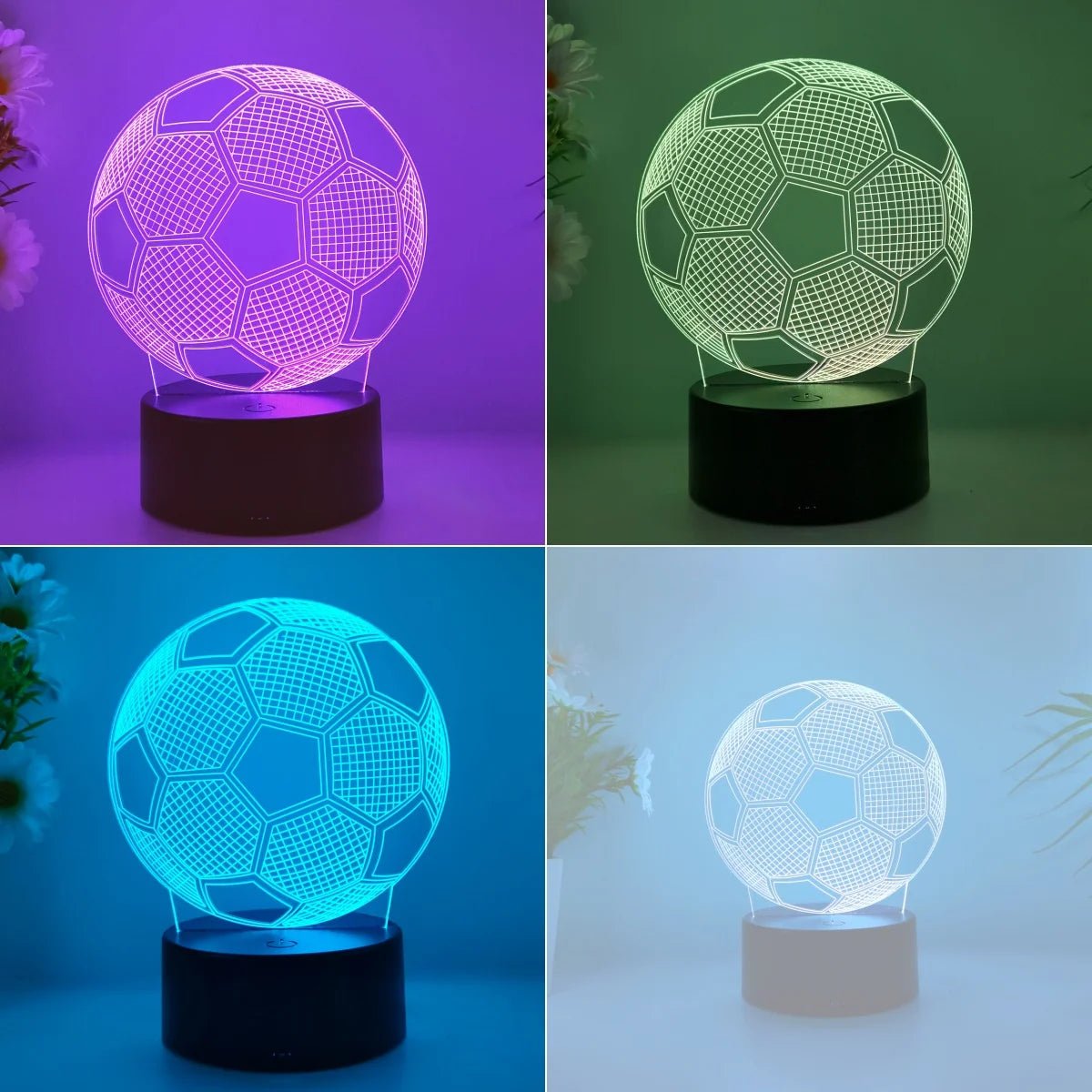 1 football 3D night light, Father's Day, holiday gift table light for family, atmosphere light, companion sleep light. - BunnyGlow