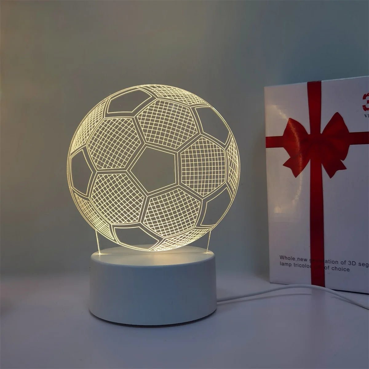 1 football 3D night light, Father's Day, holiday gift table light for family, atmosphere light, companion sleep light. - BunnyGlow