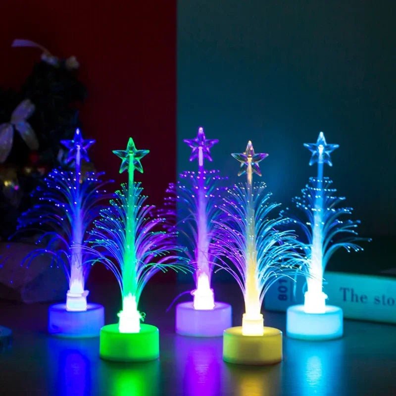 1 Pack LED Christmas Fiber Tree Luminous Fiber Optic Christmas Tree Night Light Color - changing Fiber Tree Festival Decor Lamp - BunnyGlow