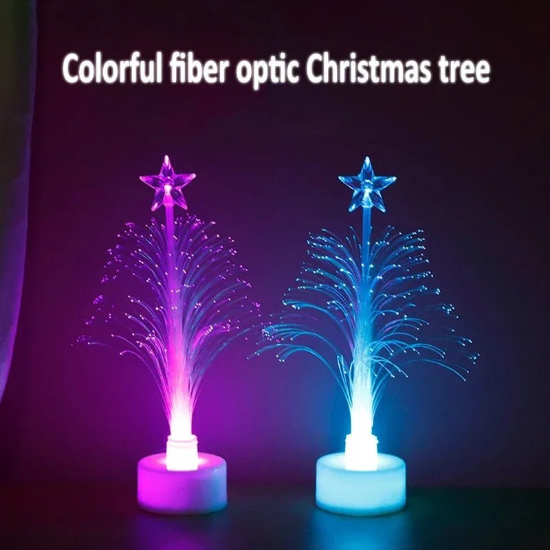 1 Pack LED Christmas Fiber Tree Luminous Fiber Optic Christmas Tree Night Light Color - changing Fiber Tree Festival Decor Lamp - BunnyGlow