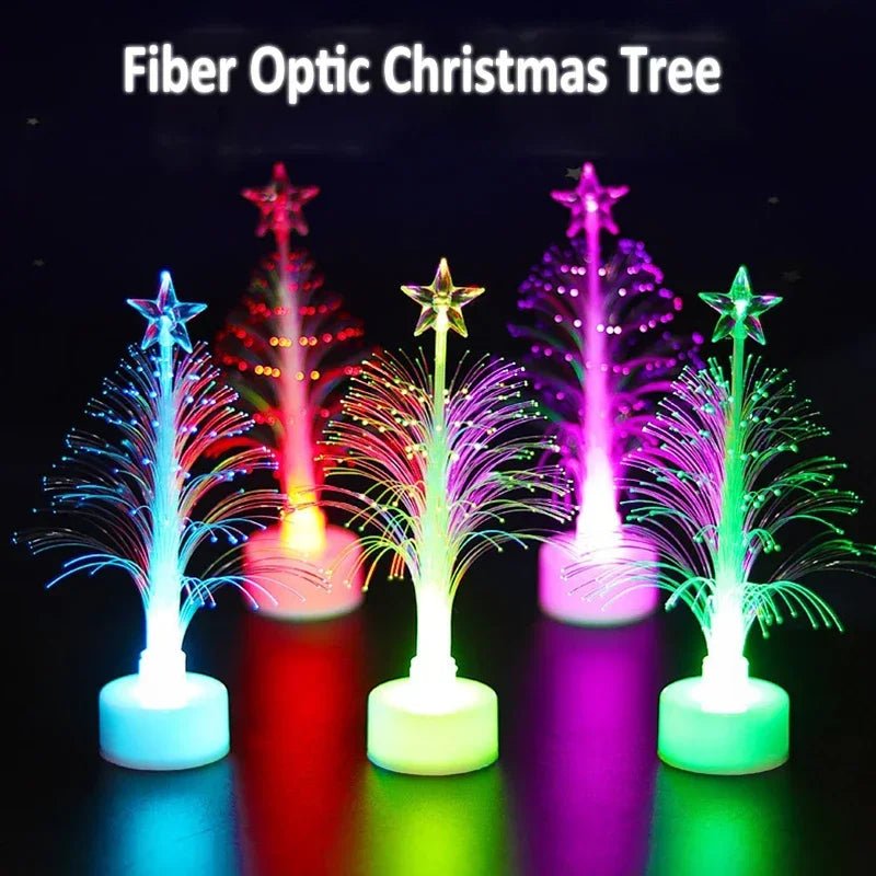 1 Pack LED Christmas Fiber Tree Luminous Fiber Optic Christmas Tree Night Light Color - changing Fiber Tree Festival Decor Lamp - BunnyGlow