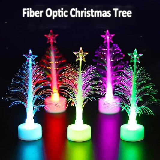 1 Pack LED Christmas Fiber Tree Luminous Fiber Optic Christmas Tree Night Light Color - changing Fiber Tree Festival Decor Lamp - BunnyGlow
