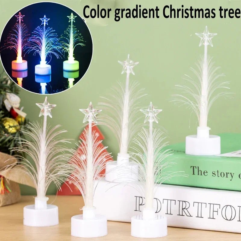 1 Pack LED Christmas Fiber Tree Luminous Fiber Optic Christmas Tree Night Light Color - changing Fiber Tree Festival Decor Lamp - BunnyGlow