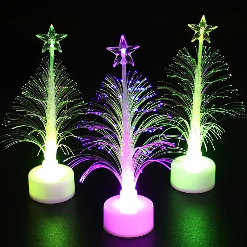 1 Pack LED Christmas Fiber Tree Luminous Fiber Optic Christmas Tree Night Light Color - changing Fiber Tree Festival Decor Lamp - BunnyGlow