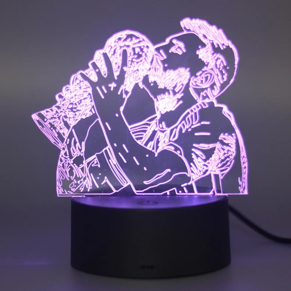 3D Illusion Night Light Messi 7 Color/16 Color Gradient Touch Switch LED Night Light Table Lamp (Crackle White) - BunnyGlow