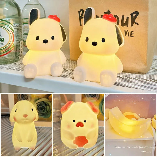 Creative Cartoon Animal LED Light for Kids, Soft Silicone Nightlight, Popular Bedroom Light, Rechargeable, Gift - BunnyGlow