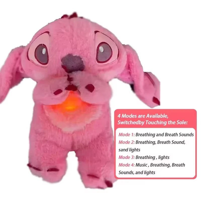 Disney Toys Stitch Angel Kids Breathing Anxity Sleep Toy Lilo 30Cm Plush Doll with Lighting Music Baby Sleeping Companion Gifts - BunnyGlow