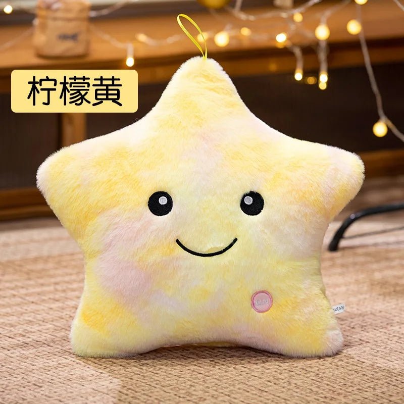 Electronic Star Plush Toy Stuffed Soft Star Pillow Doll LED Light Plush Glowing Soft Doll Baby Kid Toys Birthday Gift Home Decor - BunnyGlow