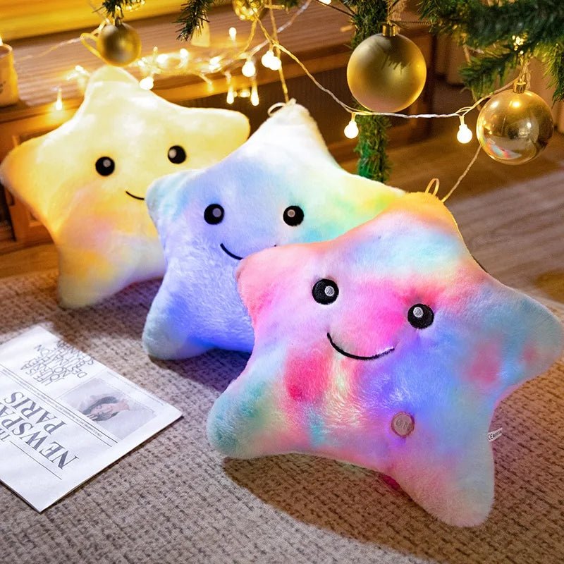 Electronic Star Plush Toy Stuffed Soft Star Pillow Doll LED Light Plush Glowing Soft Doll Baby Kid Toys Birthday Gift Home Decor - BunnyGlow