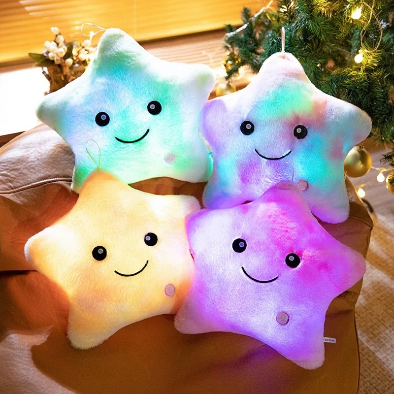 Electronic Star Plush Toy Stuffed Soft Star Pillow Doll LED Light Plush Glowing Soft Doll Baby Kid Toys Birthday Gift Home Decor - BunnyGlow