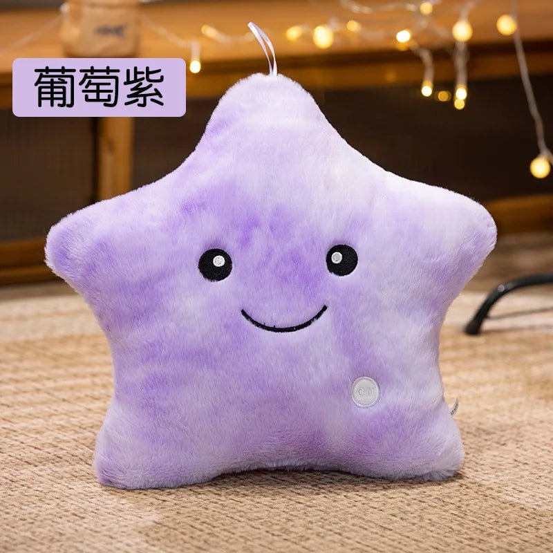 Electronic Star Plush Toy Stuffed Soft Star Pillow Doll LED Light Plush Glowing Soft Doll Baby Kid Toys Birthday Gift Home Decor - BunnyGlow