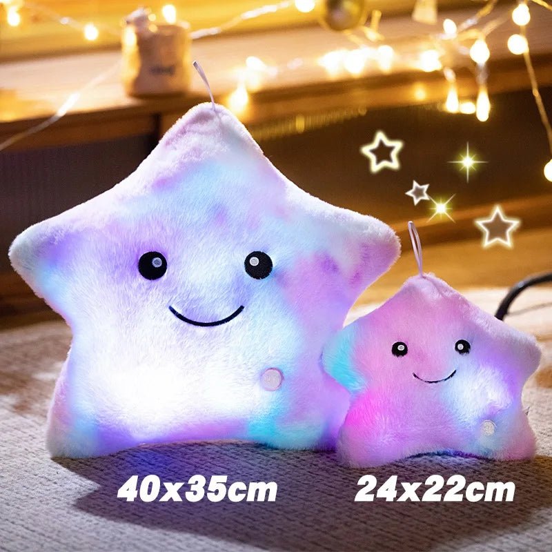 Electronic Star Plush Toy Stuffed Soft Star Pillow Doll LED Light Plush Glowing Soft Doll Baby Kid Toys Birthday Gift Home Decor - BunnyGlow