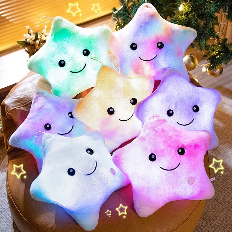 Electronic Star Plush Toy Stuffed Soft Star Pillow Doll LED Light Plush Glowing Soft Doll Baby Kid Toys Birthday Gift Home Decor - BunnyGlow