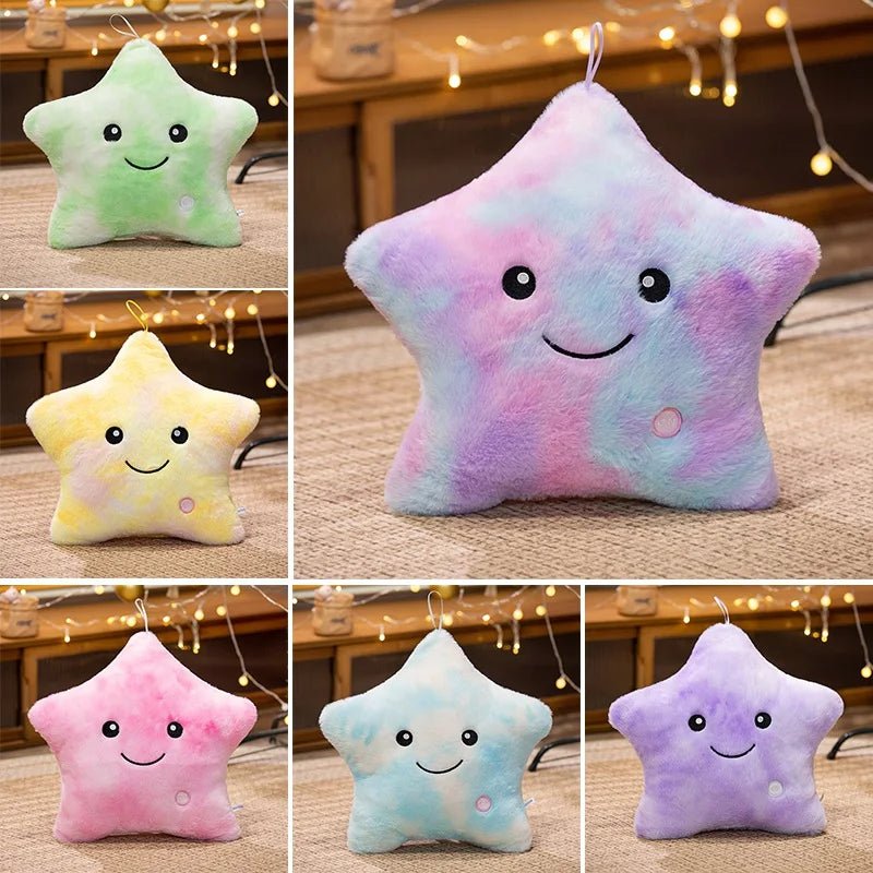 Electronic Star Plush Toy Stuffed Soft Star Pillow Doll LED Light Plush Glowing Soft Doll Baby Kid Toys Birthday Gift Home Decor - BunnyGlow