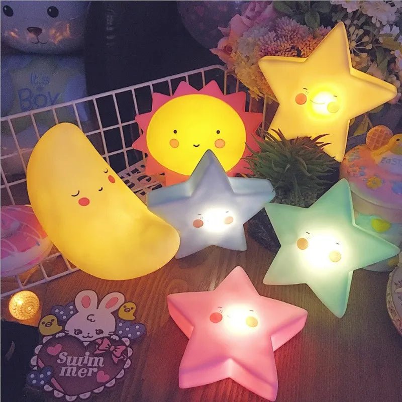 Led Night Light Baby Room Decoration Bed Stars Moon Clouds Toy Bedroom Decoration Modeling Light Baby Children's Toy Gift - BunnyGlow