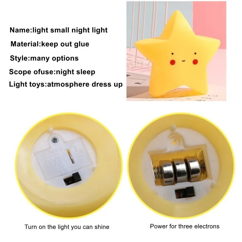 Led Night Light Baby Room Decoration Bed Stars Moon Clouds Toy Bedroom Decoration Modeling Light Baby Children's Toy Gift - BunnyGlow