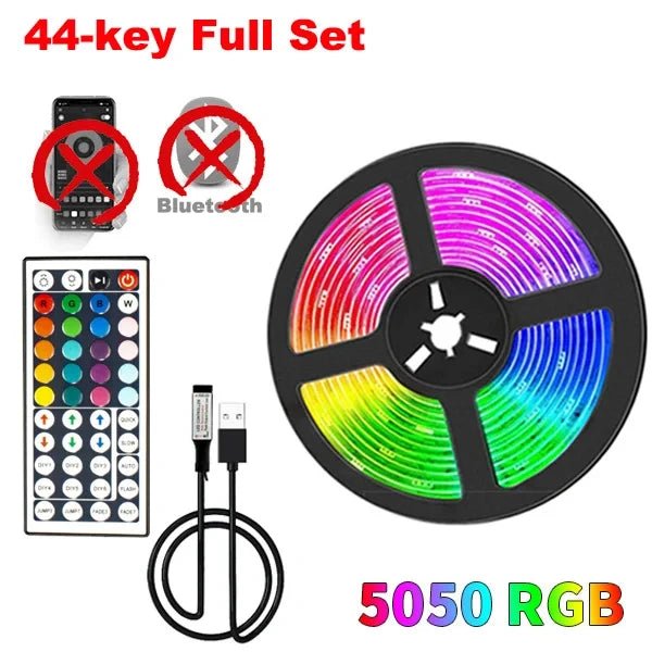 USB 5V Strip Led Lights Tape RGB 5050 Led Wall Room APP Remote Control Flexible LED Tape Diode Lights for Room Home Decoration - BunnyGlow