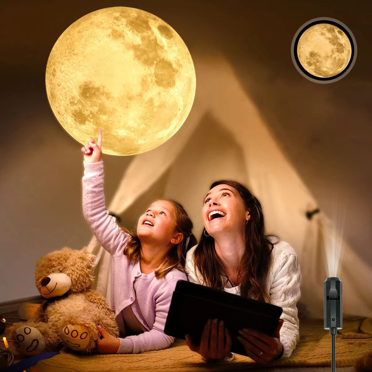 USB Ceiling Moon Earth Projection Atmosphere Light - BunnyGlow