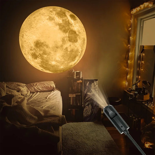 USB Ceiling Moon Earth Projection Atmosphere Light - BunnyGlow